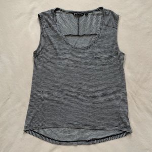 Athleta black & white striped relaxed tank, size medium